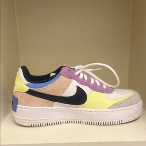 Nike Yellow and Pink Sneakers Air Force 1 Shadow